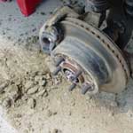 Cleaned front wheel hub