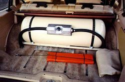 Tank installed in cradle